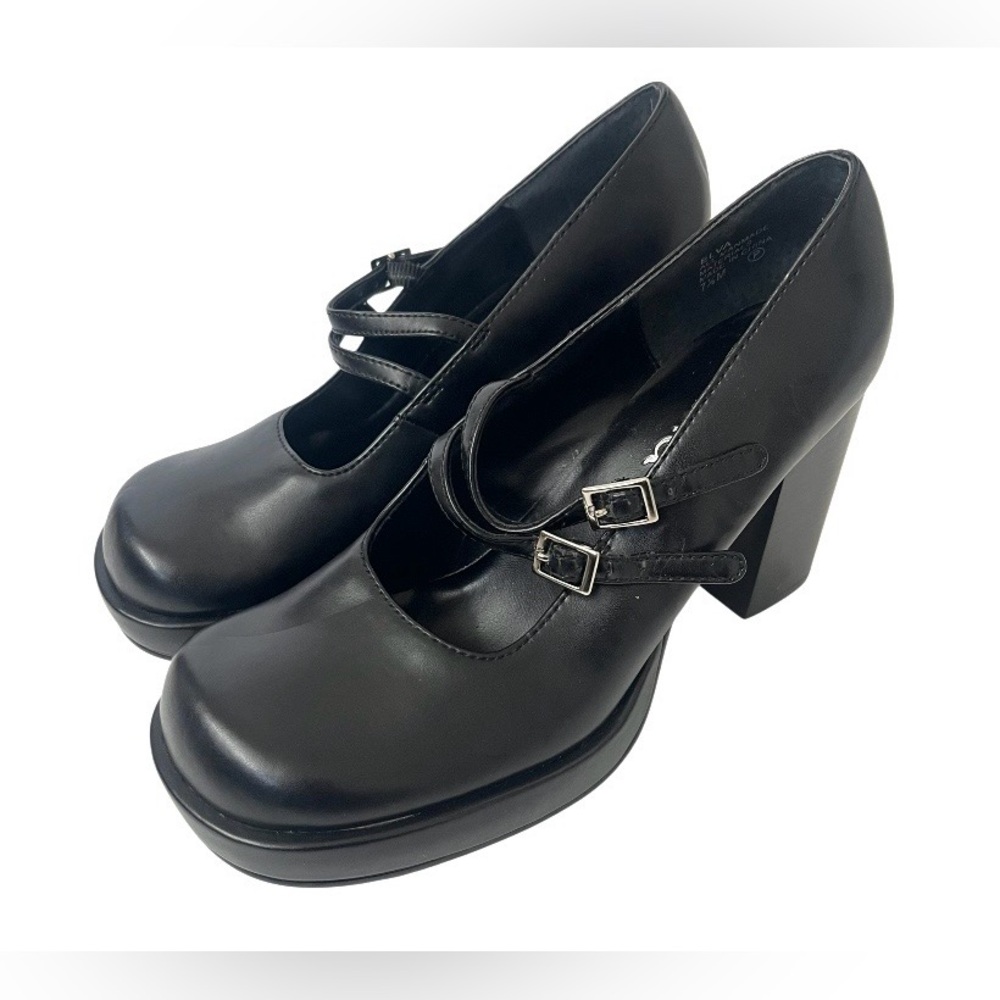 Y2K Mudd Women's Black Mary Jane Platform Heels - Size 7.5 - Picture 4 of 10